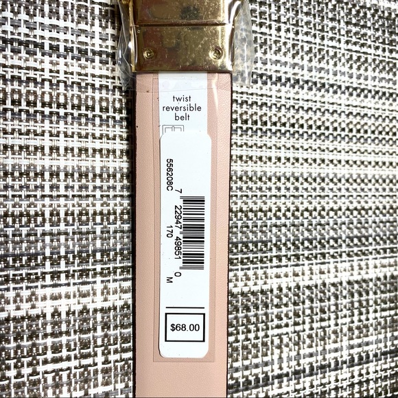 BRAND NEW MICHAEL Michael Kors Reversible Floral White Belt Gold Buckle Size M❤️ - Picture 6 of 7